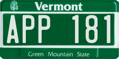 VT license plate APP181