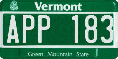 VT license plate APP183