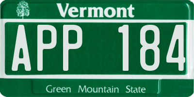 VT license plate APP184
