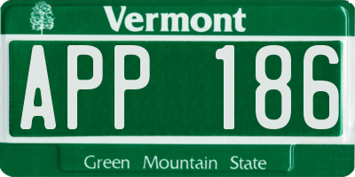 VT license plate APP186