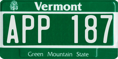 VT license plate APP187