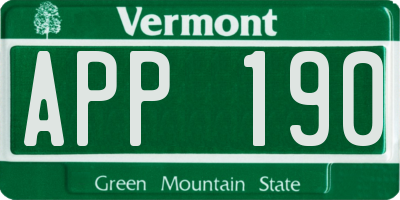 VT license plate APP190