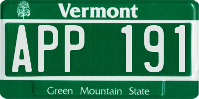 VT license plate APP191