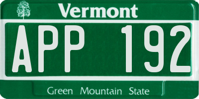 VT license plate APP192