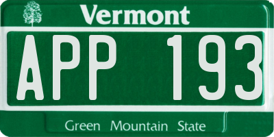 VT license plate APP193