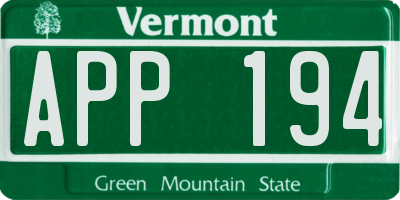 VT license plate APP194