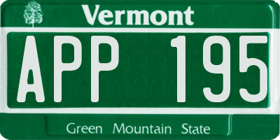 VT license plate APP195