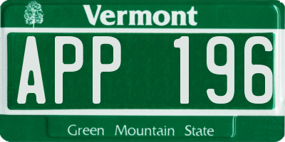 VT license plate APP196