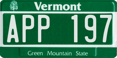 VT license plate APP197