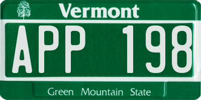 VT license plate APP198
