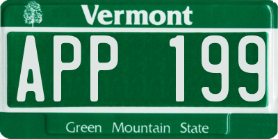 VT license plate APP199