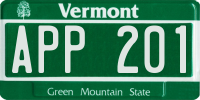 VT license plate APP201