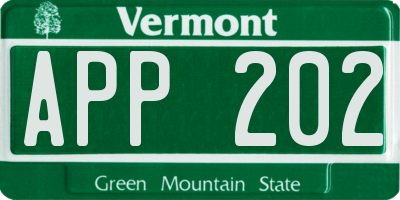 VT license plate APP202
