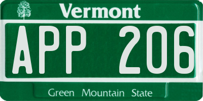 VT license plate APP206