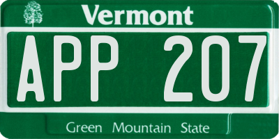 VT license plate APP207
