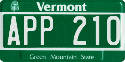VT license plate APP210