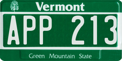 VT license plate APP213