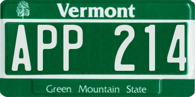 VT license plate APP214