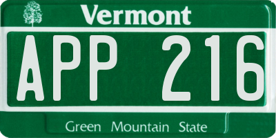 VT license plate APP216