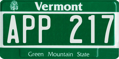 VT license plate APP217