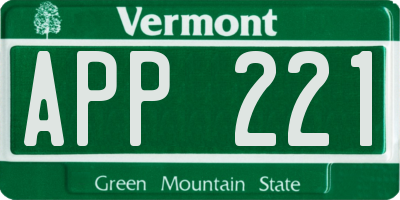 VT license plate APP221
