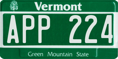 VT license plate APP224
