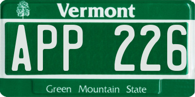 VT license plate APP226