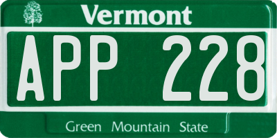 VT license plate APP228