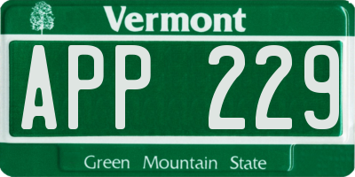 VT license plate APP229