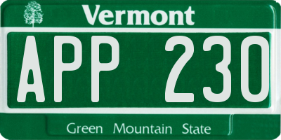 VT license plate APP230