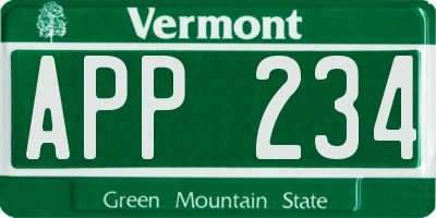 VT license plate APP234