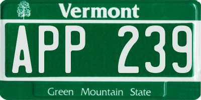 VT license plate APP239