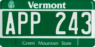 VT license plate APP243