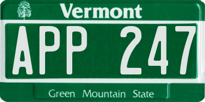 VT license plate APP247