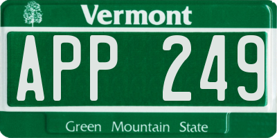 VT license plate APP249