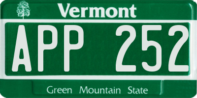 VT license plate APP252