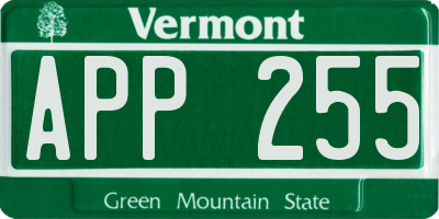 VT license plate APP255
