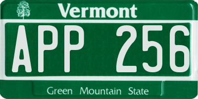 VT license plate APP256