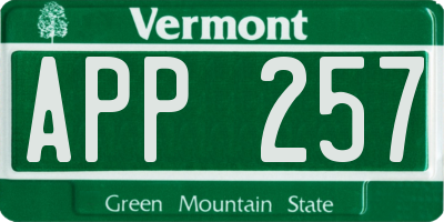 VT license plate APP257