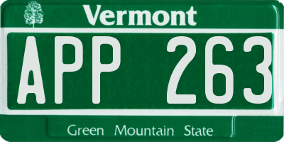 VT license plate APP263