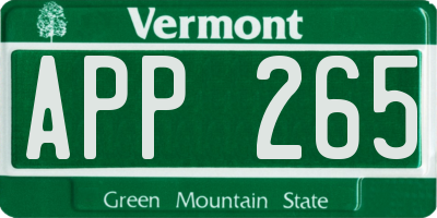 VT license plate APP265
