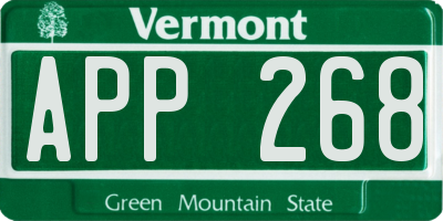 VT license plate APP268