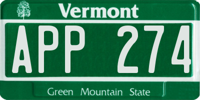 VT license plate APP274