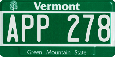 VT license plate APP278