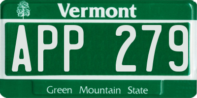 VT license plate APP279