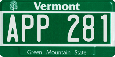 VT license plate APP281