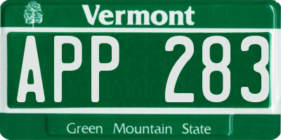 VT license plate APP283