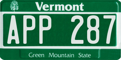 VT license plate APP287