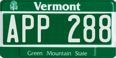 VT license plate APP288