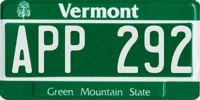 VT license plate APP292